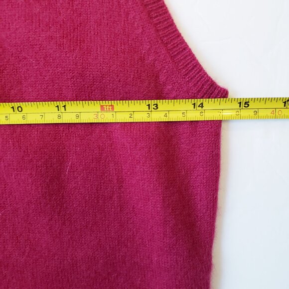 Banana Republic Cashmere Sleeveless Raspberry Pullover Sweater Top - Picture 3 of 7